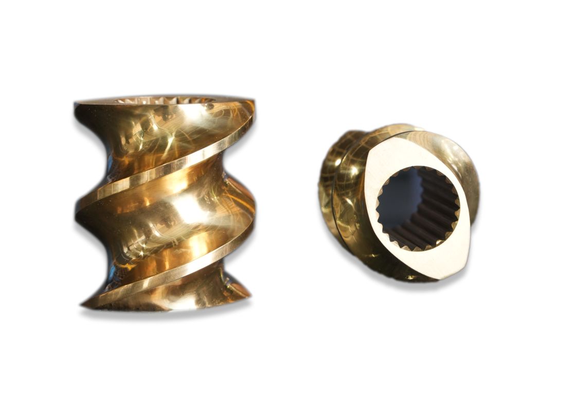 عنصر المسمار المسمار البرميل المسمار أجزاء المسمار العمود لجهاز CTE Twin Screw Extruder