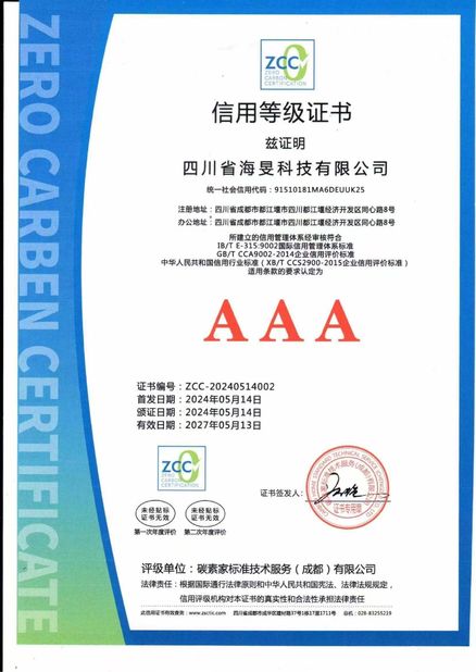 الصين Sichuan Haimin Technology Co., Ltd الشهادات